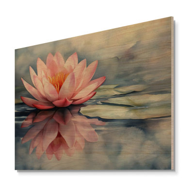 Lotus - Art mural en bois asiatique