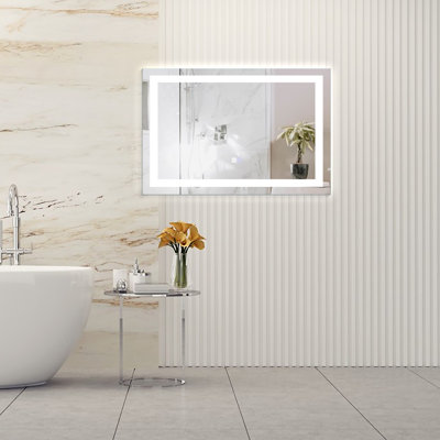 Amrhein Modern Frameless Lighted Makeup Mirror