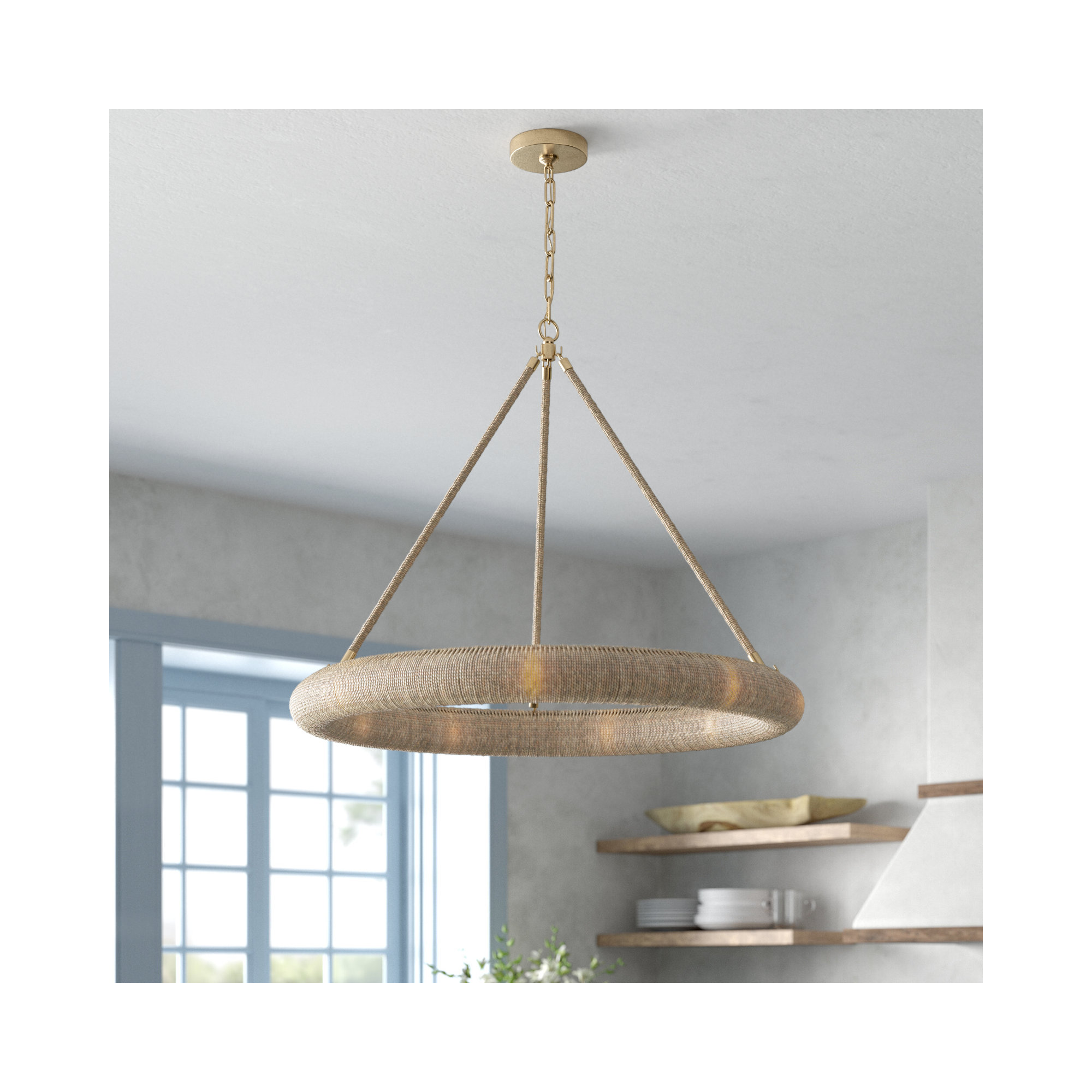 Roxanne Wagon Wheel Chandelier, 102.5" H x 32" W x 32" D