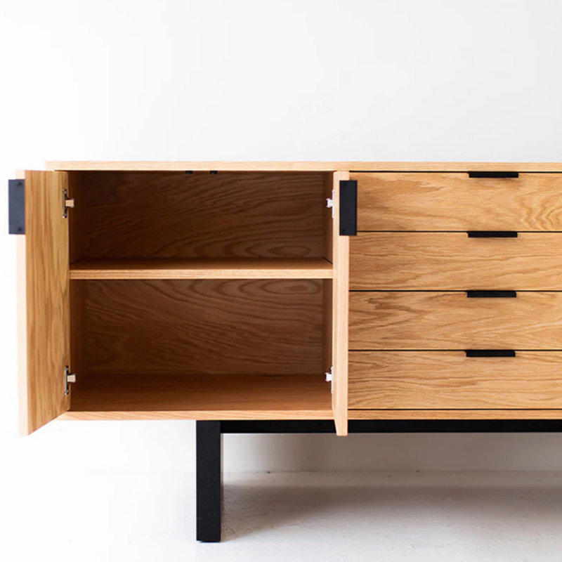Buffet en bois massif de haute qualité, H 30,71 po x l 86,61 po x P 19,69 po