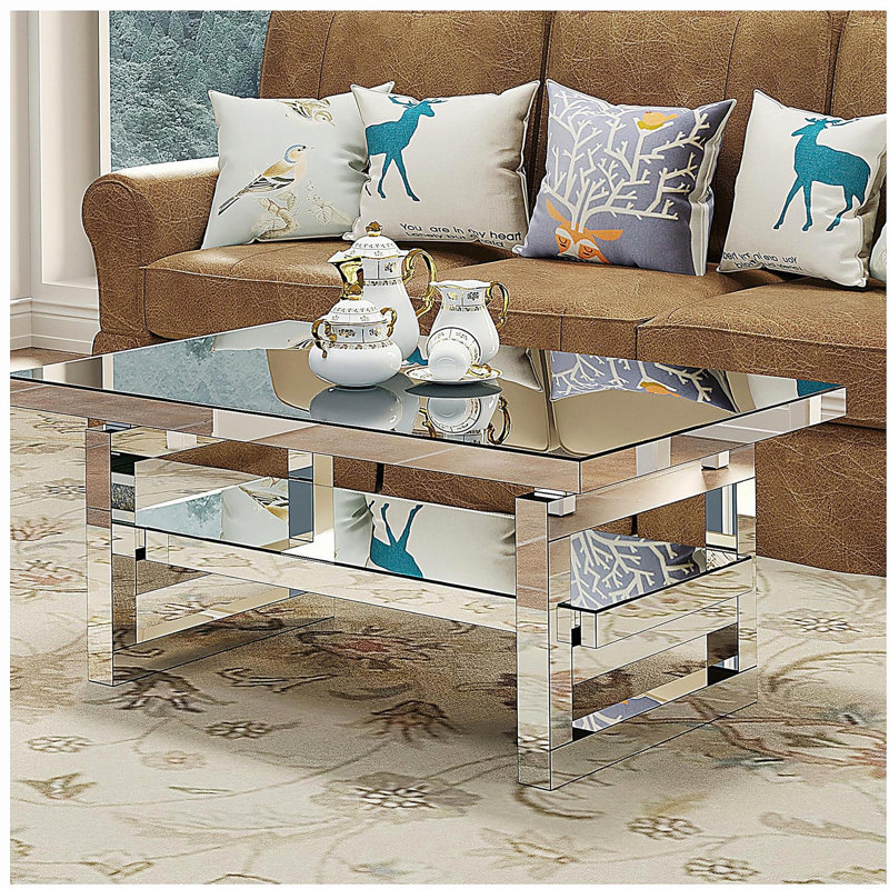 Table basse moderne et carrée de luxe table basse en verre trempé salon balcon simple table simple petit appartement