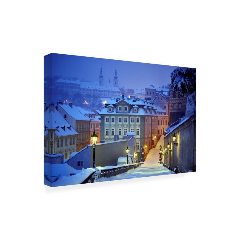 Œuvre sur toile blanche, bolle Martin Froyda, Prague, H 22 po x l 32 po