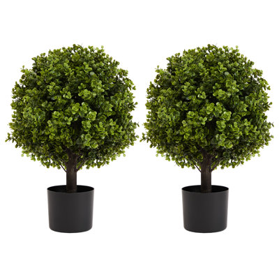 Arbres artificiels 22 "en buis avec topiaire en pot, ensemble de 2 pièces pour la maison et le jardin