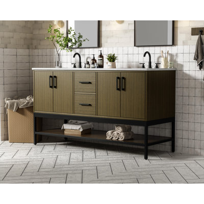 Meuble-lavabo double 60 po