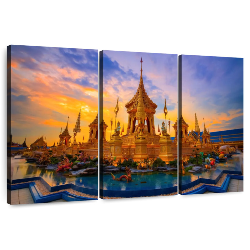 Lilie Golden Royal Crematorium Thailand, 32" H x 50" W
