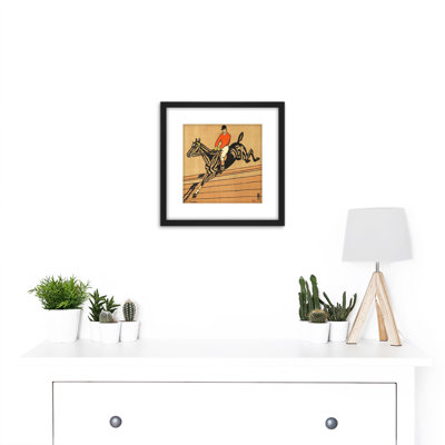 Horse Rider Jumping Sport Advert by Forestier - Single Picture Frame Painting