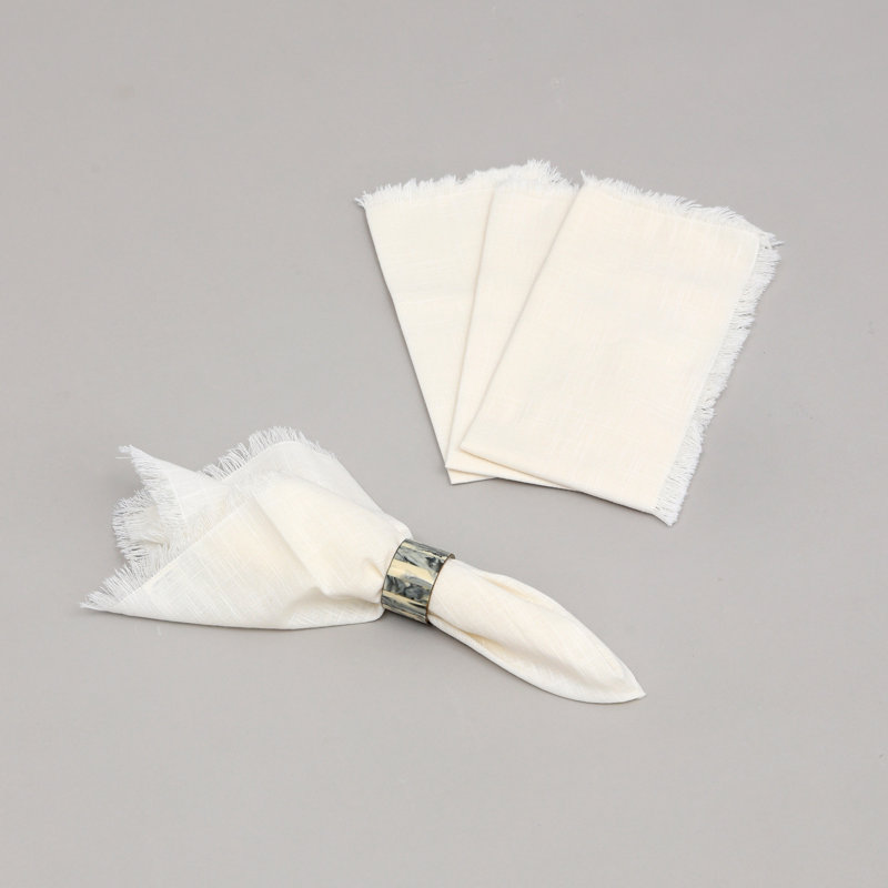 Ensemble de serviettes de table en coton de qualité supérieure 4-20x20, Ivoire ivoire