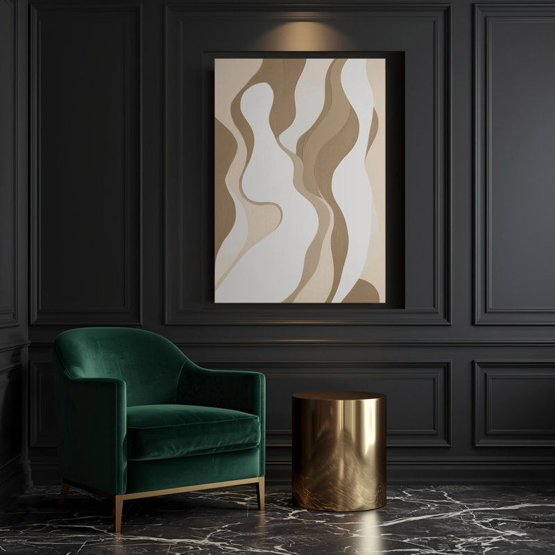 Abstrait, art figuratif brun sur toile 28, H 18 po x l 12 po