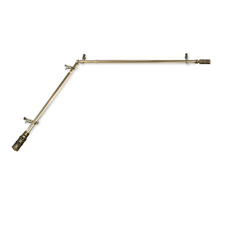 Tringle à rideaux simple Fyffe, 66 po à 120 po, Laiton antique