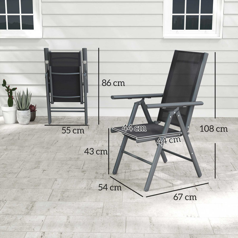 Folding Patio Dining Folding Chair, Dark Grey