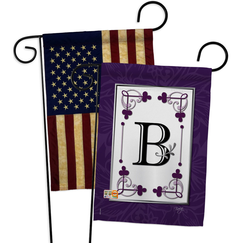 Ensemble de drapeaux de jardin Classic P Initiale Simply Beauty Country Living Bannière 13 x 18,5 pouces, B