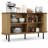 Latitude Run® 47" Sideboard Buffet Cabinet With Sliding Tambour Doors Adjustable Shelves Oak