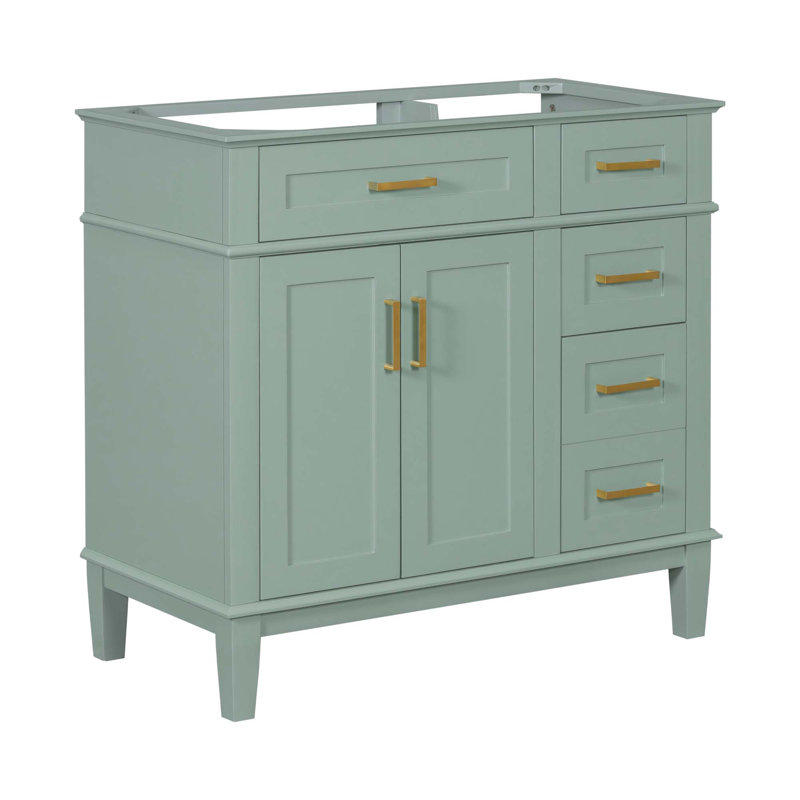Meuble-lavabo moderne, lavabo non inclus, Vert