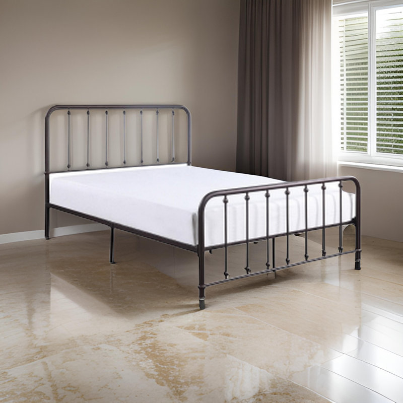 Lueras Metal Spindle Bed, Dark Bronze, Queen