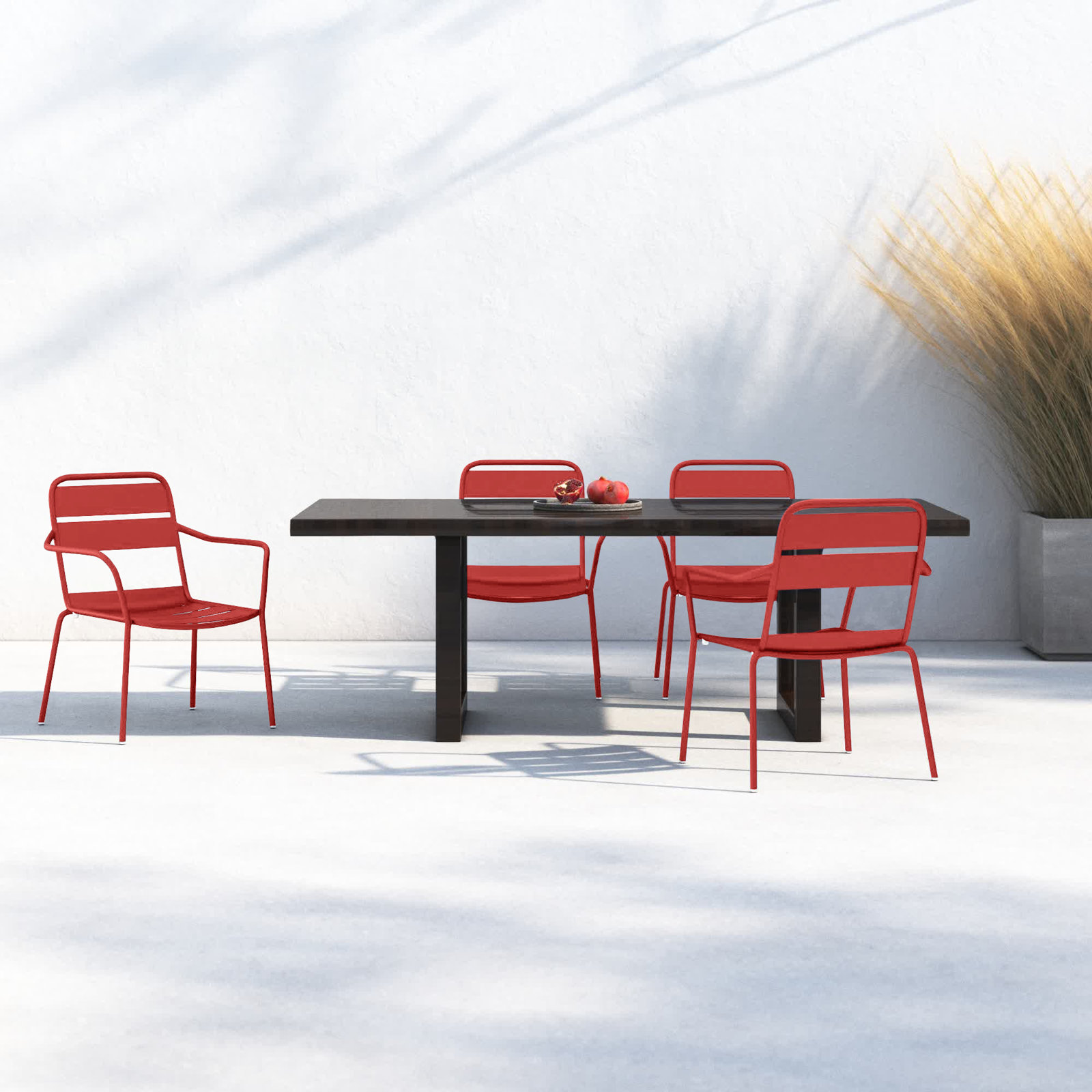 Kapri Stackable Patio Armchair, 4, Venitian