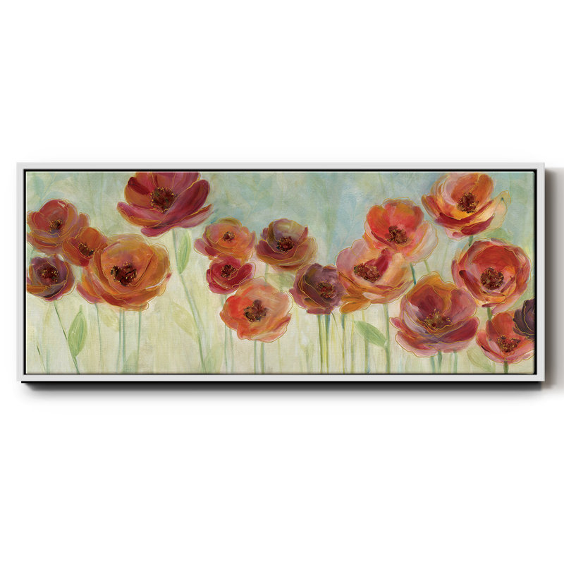 Meadow Poppies - toile encadrée, H 20 po x l 50 po