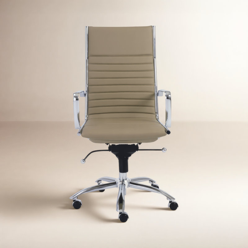 Naida Office Chair, Taupe, Chrome