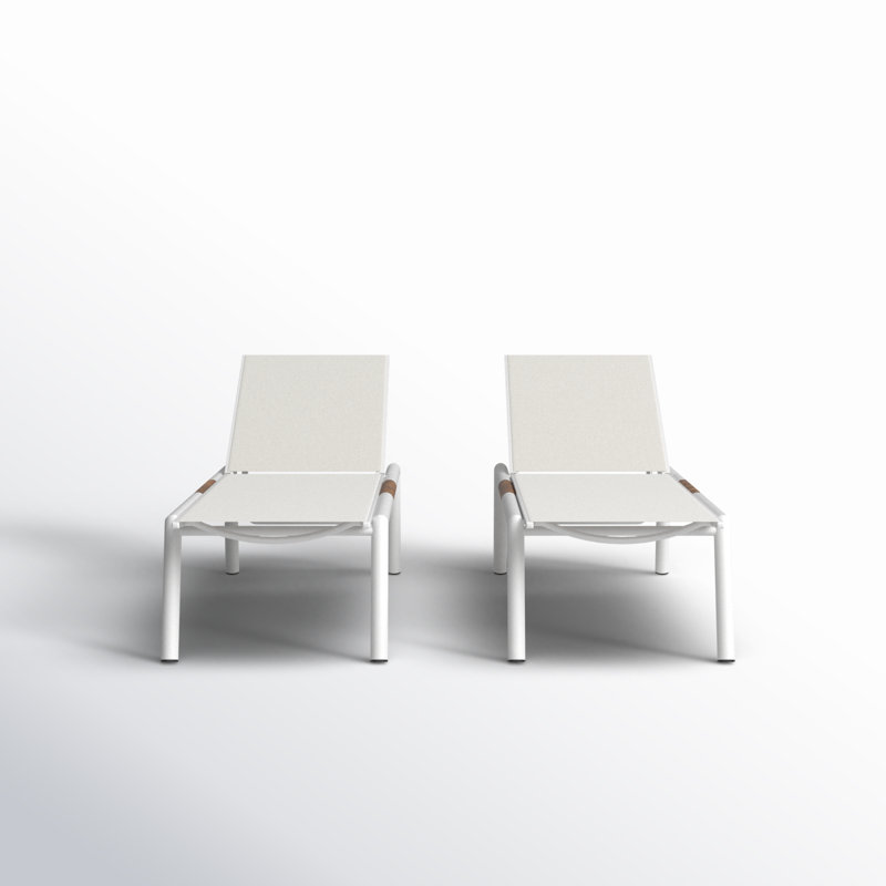 Stokes 25'' Outdoor Powder Coated Aluminum Chaise Lounge