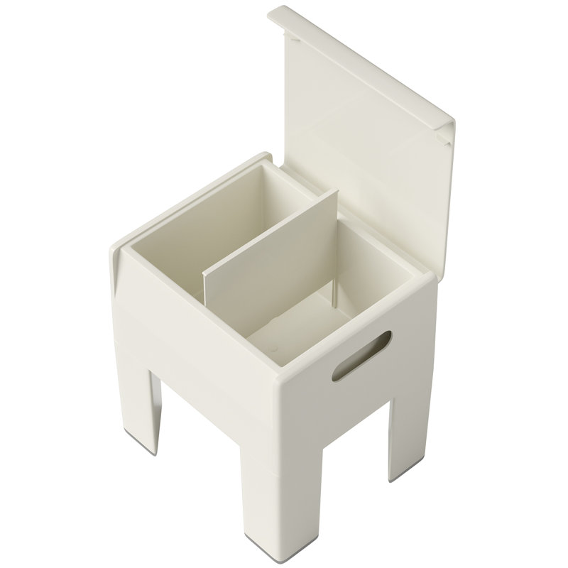 Modern Storage Stool - Multifunctional Plastic Storage Edge Table, Easy To Assemble Bedside Table In Bedroom/dormitory/small Space | Beige