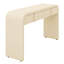 Console avec 2 tiroirs de rangement, table d'entrée moderne à silhouette arrondie, console courbée pour le vestibule-965119457