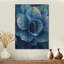 Hortensia bleu et vert Vortex II - décoration murale bois d'hortensia - sur bois de pin naturel-759779010