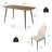 55.1'' Rectangular Dining Table Set, Modern Kitchen Table, Steel Legs (1 Table 4 Chairs)-436812393-436812399