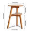 Table d'appoint de salon en bois massif à 2 niveaux avec table d'appoint, table de chevet, table de bout ronde en bois massif, petite table d'appoint à 2 niveaux avec tablette de rangement inférieure-136030972