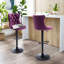 Tabourets de bar modernes et rembourrés en velours pivotant noir (ensemble de 4)-1336574020-1328290078