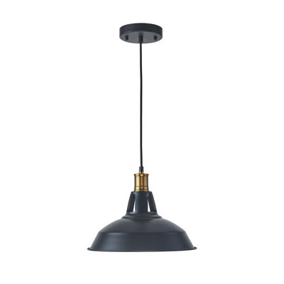 Luminaire suspendu noir à 1 lumière Saisha