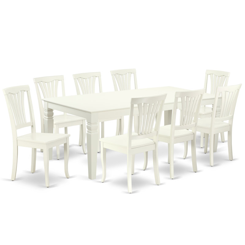 5 Piece Modern Dining Table Set Includes a Rectangle Wooden Table with Butterfly Leaf and 4 Dining Chairs, Linen White