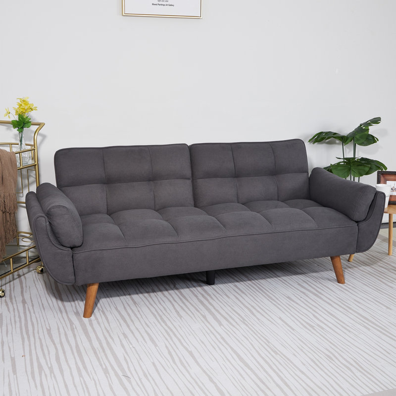 Canapé-lit double rembourré 75,39 po, Dark Grey