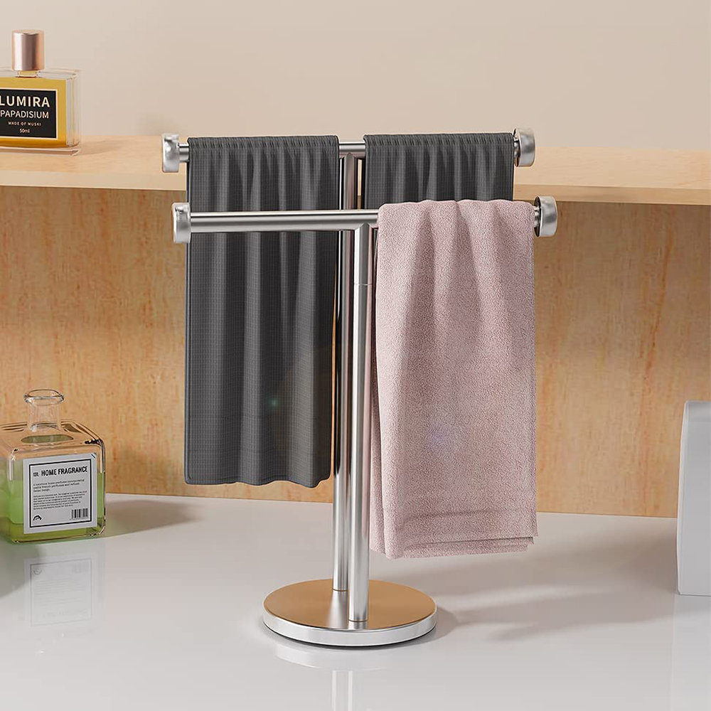 Pynsseu Towel Rack T-Shape Hand Towel Holder Stand for Bathroom