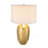 25.7" Round Aluminum Table Lamp – Artistic Gold Finish + White Fabric Drum Shade-650655563