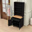 Bibliothèque Farmhouse H 62 po x l 23 po avec tablettes réglables, pieds gourde rétro-1813831794
