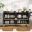 Buffet 47,2 po cannelé avec armoire de rangement, buffet de cuisine moderne avec tablettes réglables, meuble-buffet console média-851485672