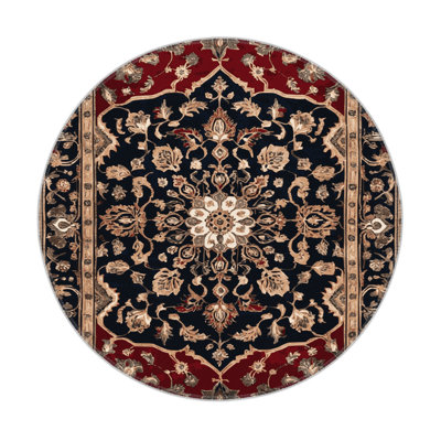 Persian Black Indoor and Outdoor Area Rug