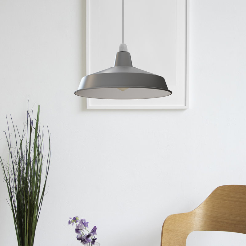 18.7cm H Metal Dome Lamp Shade, Grey