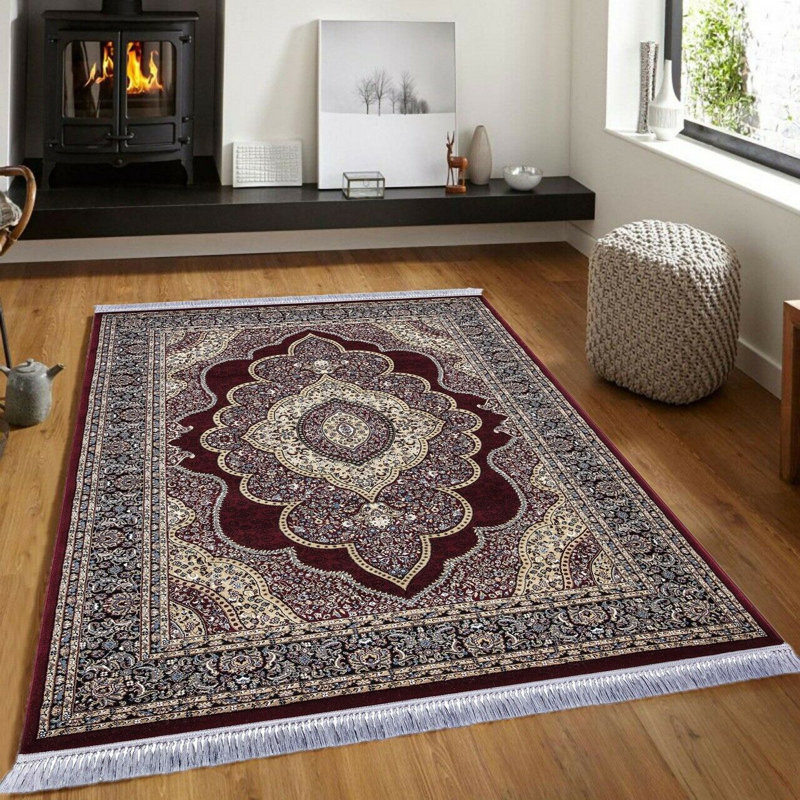 Chancery Kilim Wine Red Rug, Rectangle 160 x 230cm
