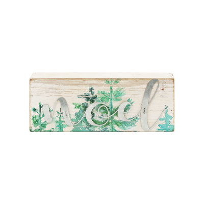 Plaque de Noël en bois et métal galvanisé Noel