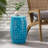 Unique Barrel-Shaped Lace-Cut Metal Side Table for Outdoor Use, Durable and Versatile Patio Furniture-1097196739