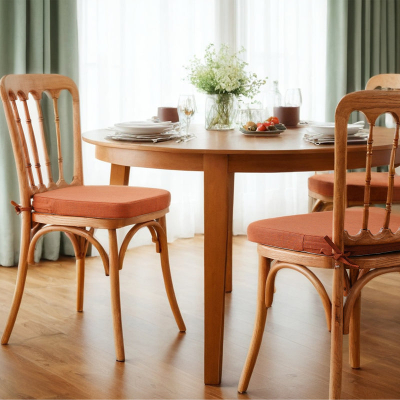 Chair Cushions for Dining Chairs with Ties, Indoor/Outdoor Kitchen Chair Pad with Non-Slip Backing, Dining Seat Cushion with Machine Washable Removable Cover, 16"x16"x2"