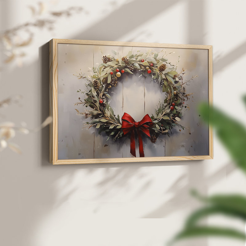 Art de Noël - CMXLIX - Reproduction encadrée - Restickable, H 8 po x l 10 po, Naturel