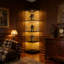 Vitrine rotative en verre trempé à quatre couches, armoire à boissons alcoolisées, classeur, armoire de rangement, avec télécommande, pieds réglables, se place dans le salon, la cuisine, le couloir, noir