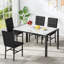 Ensemble de table de salle à manger pour 4 personnes, ensemble de table de salle à manger et de chaises en faux marbre pour 4, 5 pièces de salle à manger avec 4 chaises rembourrées à motif quadrillé pour petits espaces, salle à manger, cuisine, -425559375