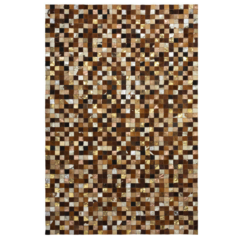Verona Cowhide Geometric Area Rug, Rectangle 8' x 10'