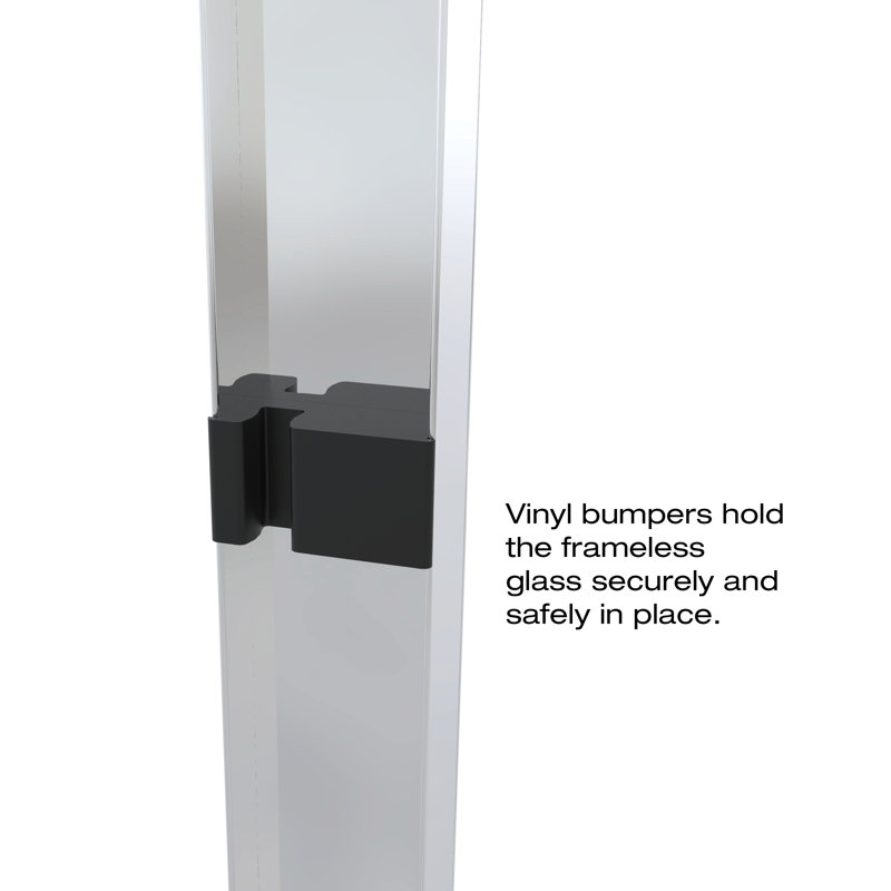 Porte de baignoire semi-encadrée Classic L 56,06 "x H 56" Classic, Argent, Transparent