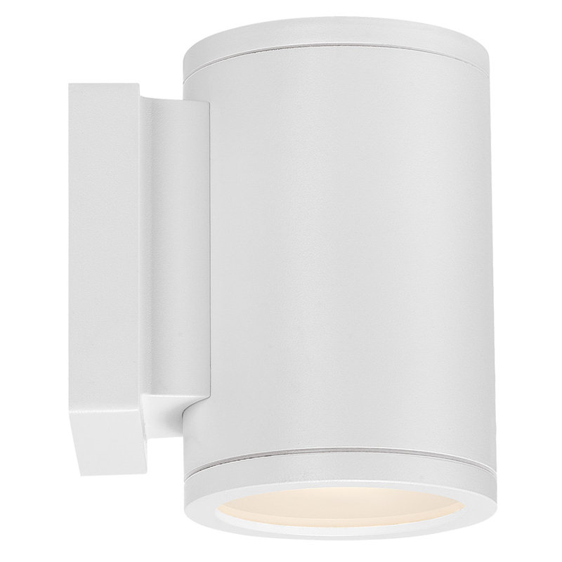 Tube LED Outdoor Armed Sconce, White