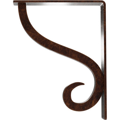 2"W  x 7 1/2"D x 10"H Ashford Triple, Wrought Iron Bracket, (Triple center brace), Antiqued Copper