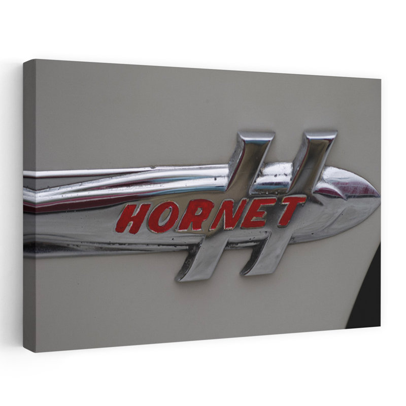 Close-up of the logo of Hudson Hornet's car Culver City Los Angeles County California USA 1 Piece Wrapped Canvas Wall Art