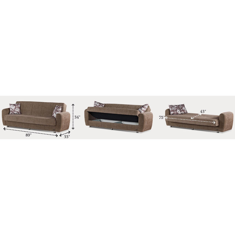 Colorado 89'' Upholstered Tight Back Convertible Sofa